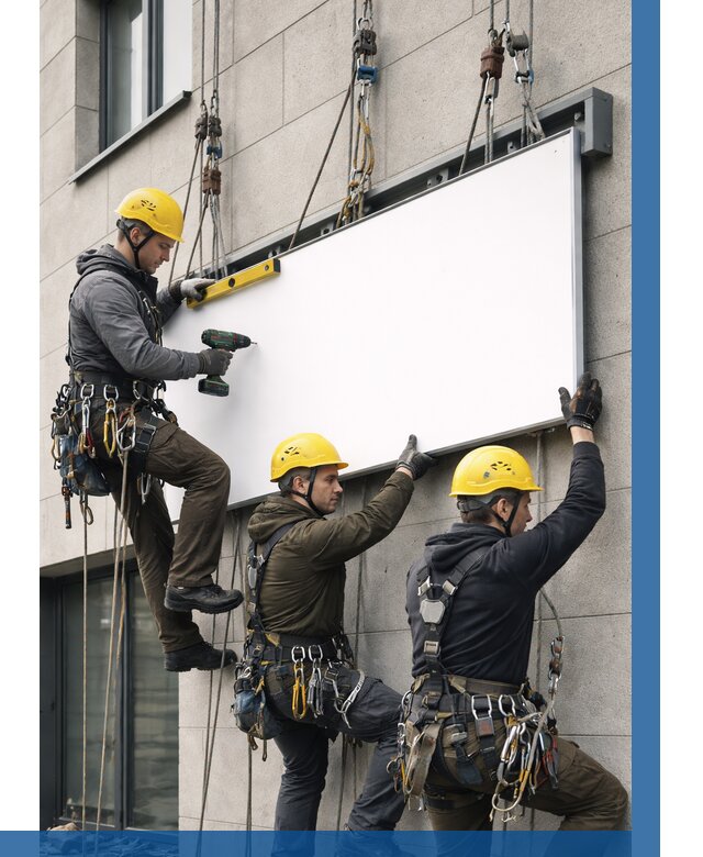 Монтаж рекламной вывески в Нефтеюганске от 8134 р. | ВЫСОТНИК-Нфт