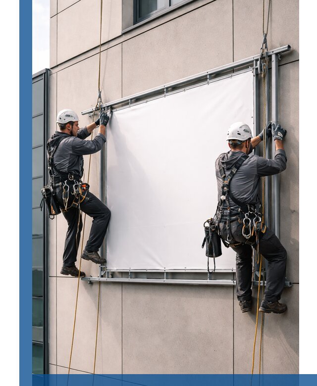 Монтаж наружной рекламной вывески в Нефтеюганске под ключ