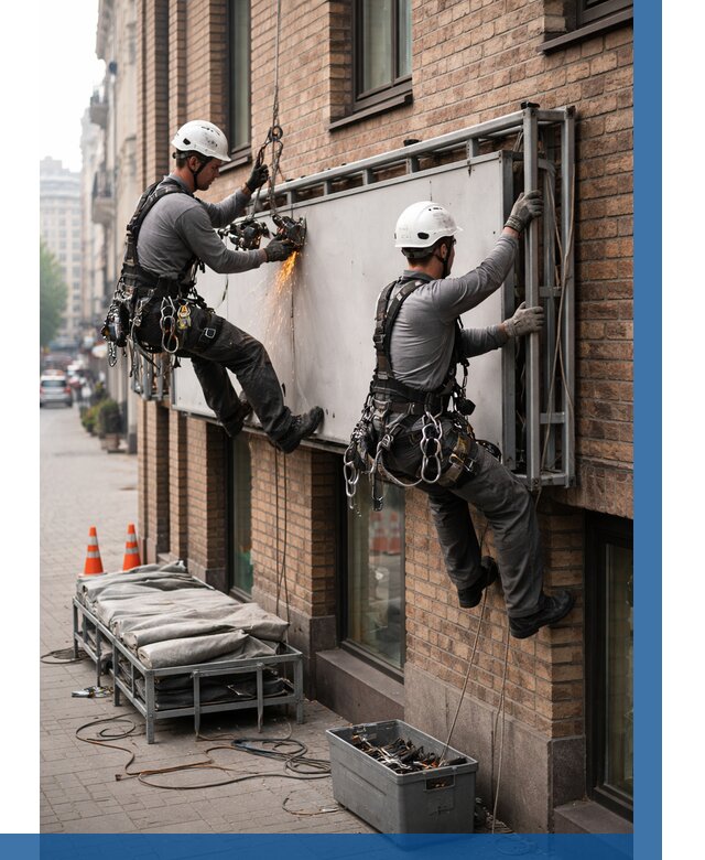 Демонтаж рекламной вывески в Нефтеюганске от 6609 р. | ВЫСОТНИК-Нфт