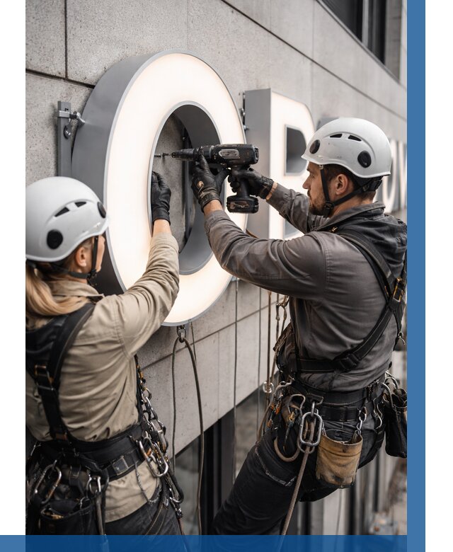 Монтаж световых букв в Нефтеюганске от 3050 р. под ключ ВЫСОТНИК-Нфт