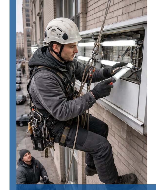 Профессиональная замена ламп в наружной вывеске в Нефтеюганске