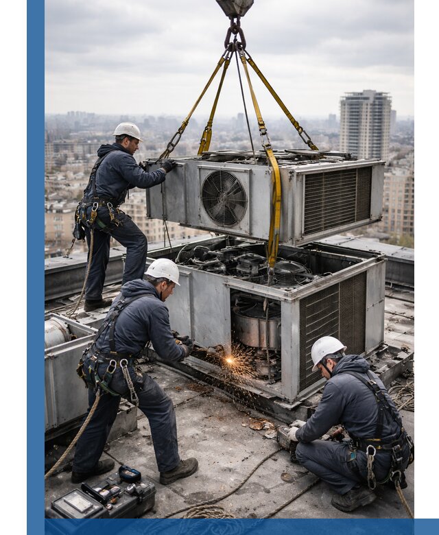 Демонтаж крышной установки в Нефтеюганске любой сложности