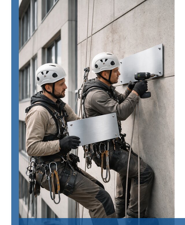 Монтаж табличек и указателей в Нефтеюганске для зданий и сооружений