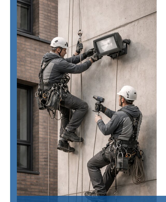 Профессиональный монтаж фасадных прожекторов в Нефтеюганске под ключ