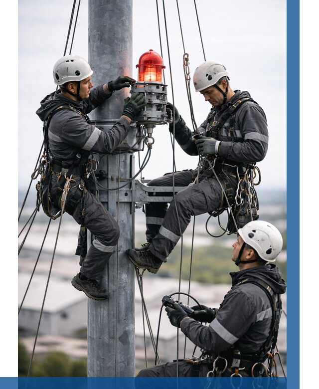 Монтаж заградительных огней в Нефтеюганске от 8643 р. | ВЫСОТНИК-Нфт