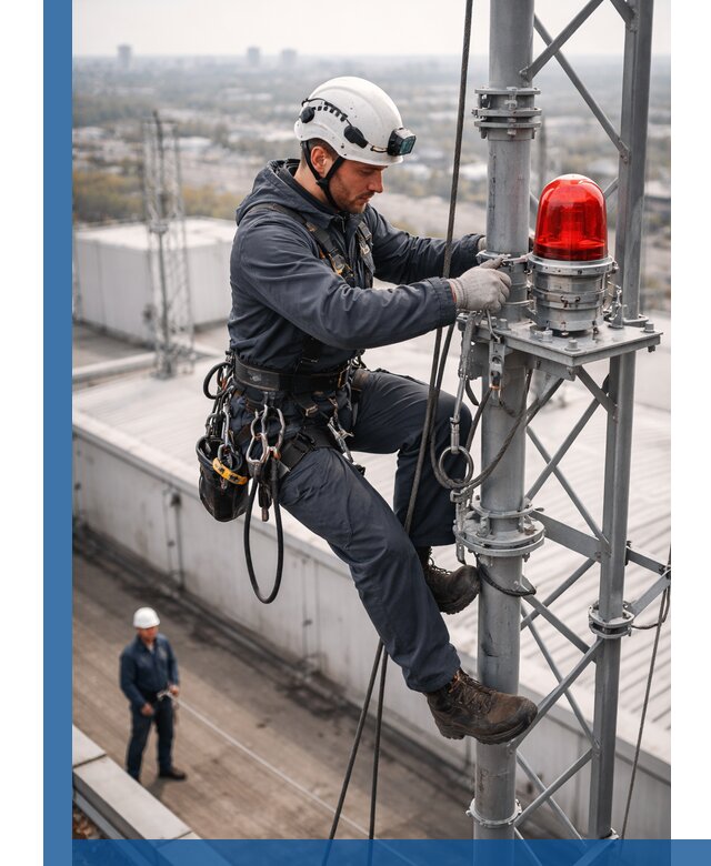 Монтаж заградительных огней и обслуживание объектов в Нефтеюганске