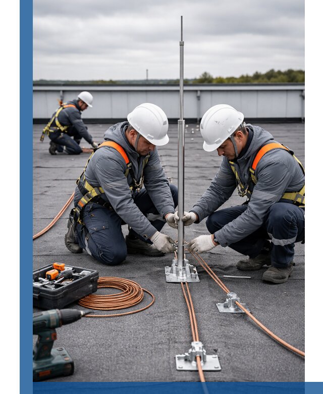 Монтаж молниезащиты на кровле в Нефтеюганске под ключ с гарантией