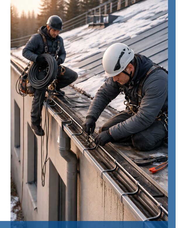 Монтаж греющего кабеля на кровле в Нефтеюганске от 458 р. | ВЫСОТНИК-Нфт