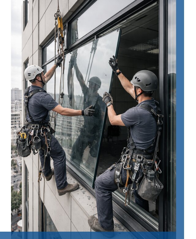 Замена стеклопакетов на высоте в Нефтеюганске от 5592 р. | ВЫСОТНИК-Нфт