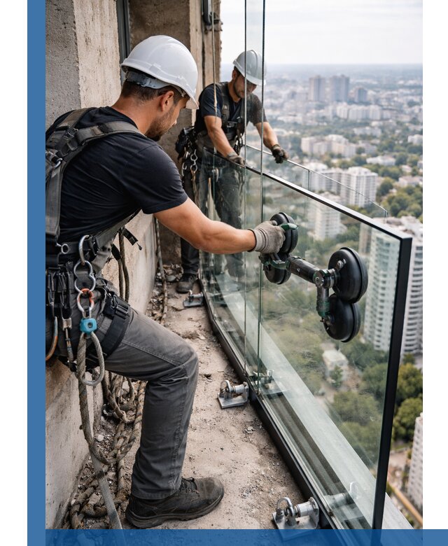 Монтаж стеклянных ограждений под ключ с гарантией в Нефтеюганске