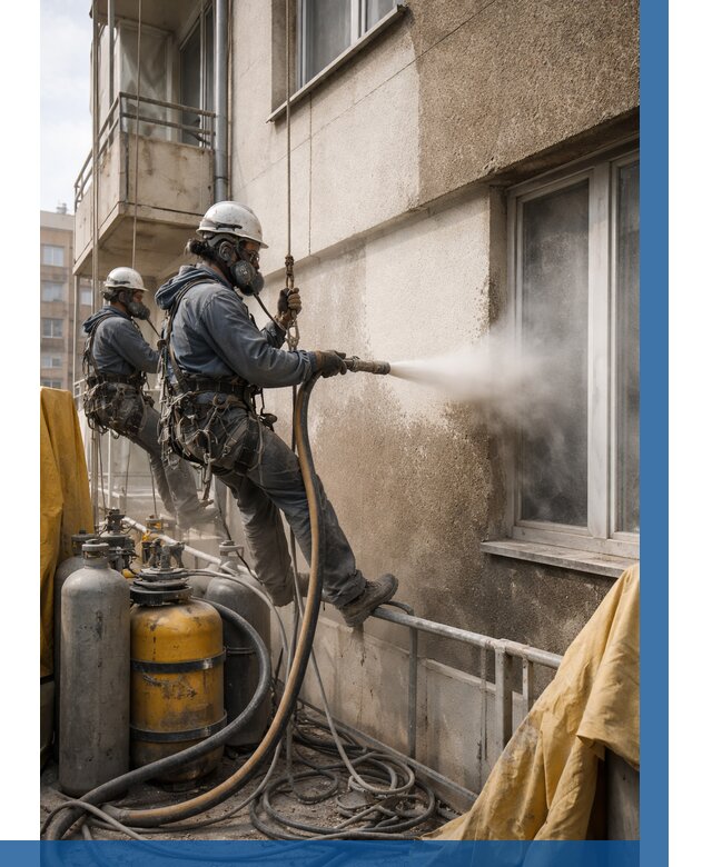 Пескоструйная очистка фасада в Нефтеюганске от 661 р. | ВЫСОТНИК-Нфт