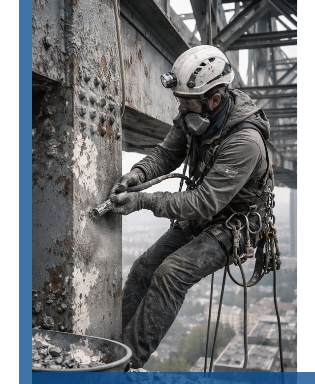 Удаление старой краски с металлических конструкций в Нефтеюганске