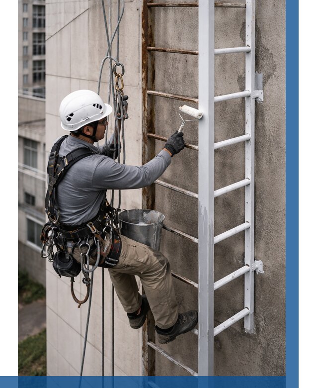 Покраска пожарных лестниц в Нефтеюганске от 4576 р. | ВЫСОТНИК-Нфт