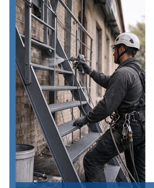 Покраска и антикоррозионная защита пожарных лестниц в Нефтеюганске