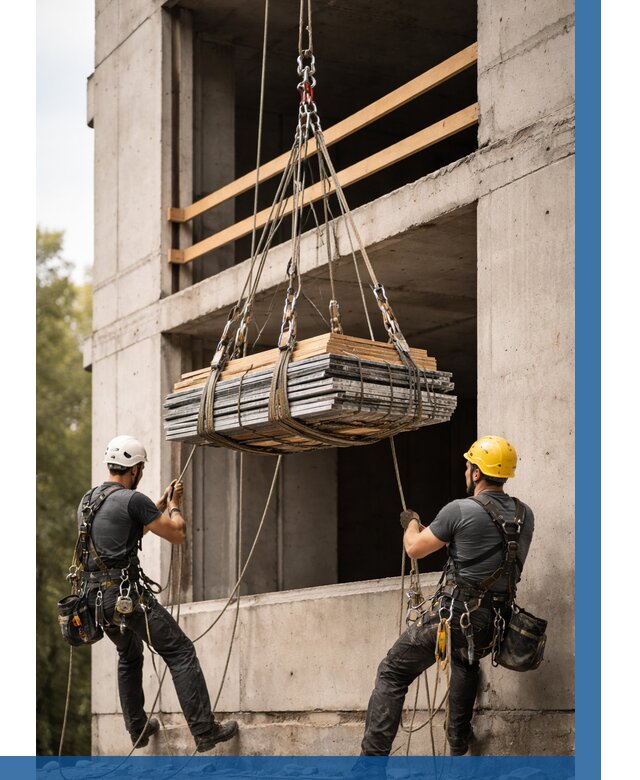 Подъем материала на этаж веревками в Нефтеюганске от 1525 р. | ВЫСОТНИК-Нфт