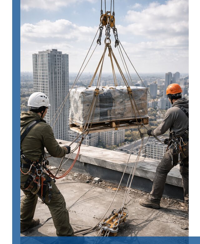 Подъем и монтаж крупногабаритных грузов на крышу в Нефтеюганске