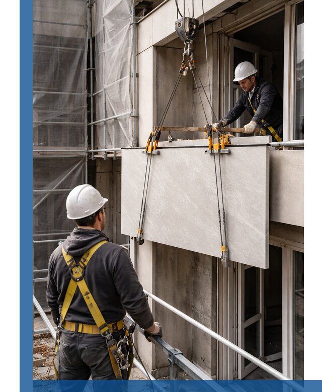 Подъем керамогранита на этаж в Нефтеюганске грузчиками и техникой