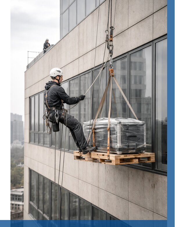 Спуск груза по фасаду в Нефтеюганске от 3559 р. | ВЫСОТНИК-Нфт