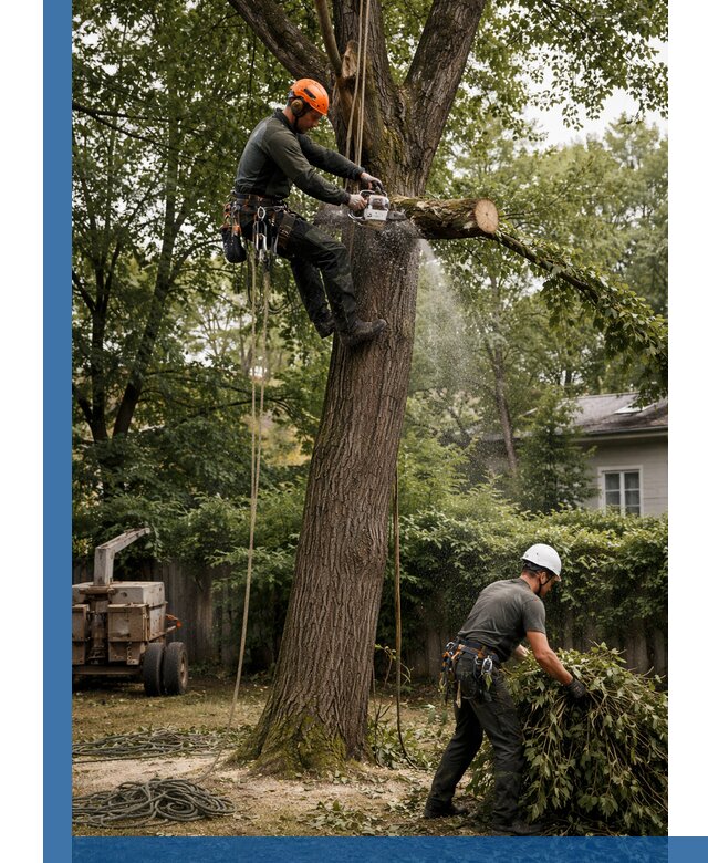Кронирование деревьев в Нефтеюганске, безопасная высотная обрезка