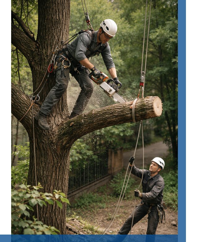 Спил деревьев альпинистами в Нефтеюганске от 8134 р. | ВЫСОТНИК-Нфт