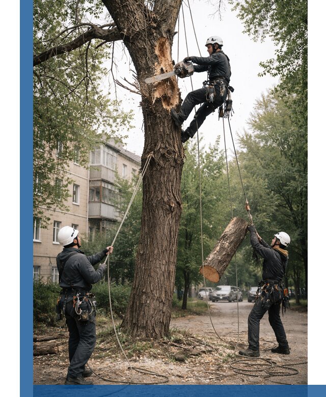 Срочное удаление аварийных деревьев в Нефтеюганске с гарантией безопасности