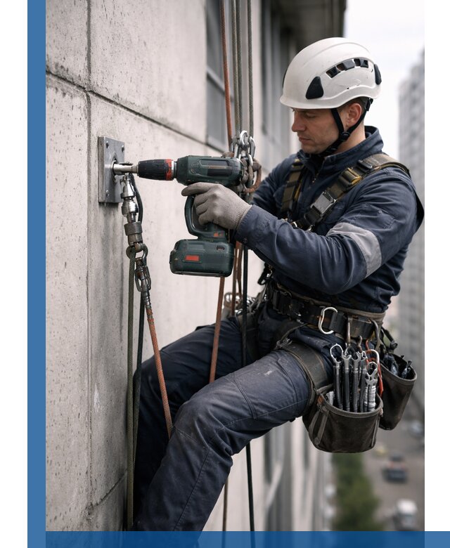 Установка анкерных точек для высотных работ в Нефтеюганске