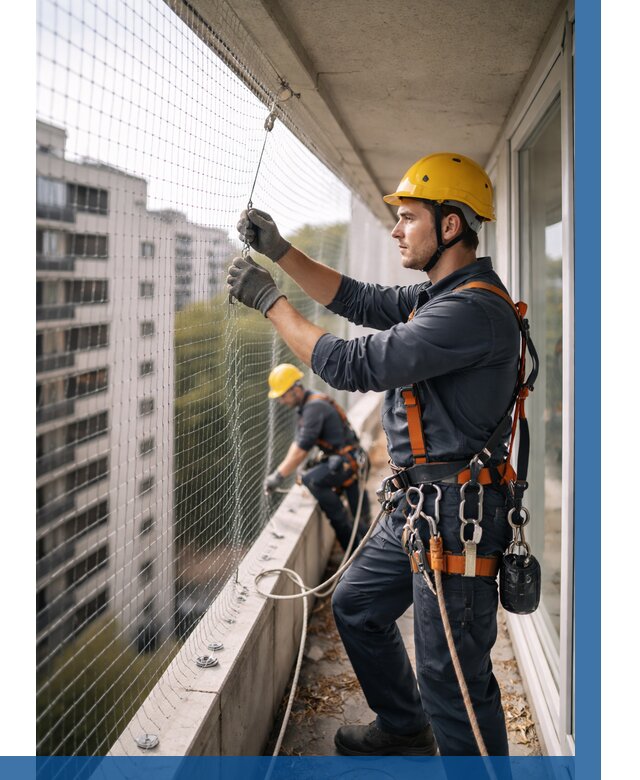 Монтаж сетки от птиц в Нефтеюганске от 4576 р. | ВЫСОТНИК-Нфт